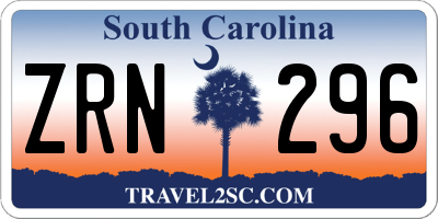 SC license plate ZRN296