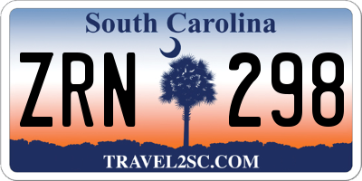 SC license plate ZRN298