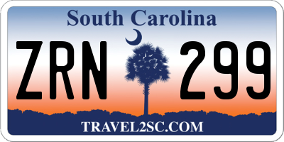 SC license plate ZRN299