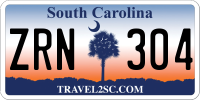 SC license plate ZRN304