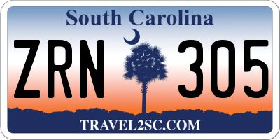 SC license plate ZRN305
