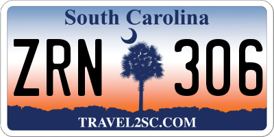 SC license plate ZRN306