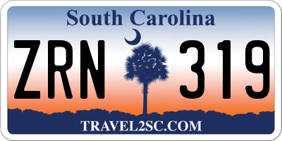 SC license plate ZRN319