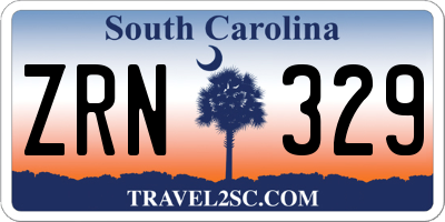 SC license plate ZRN329