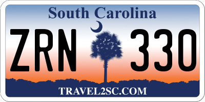 SC license plate ZRN330