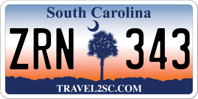 SC license plate ZRN343