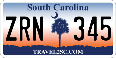 SC license plate ZRN345
