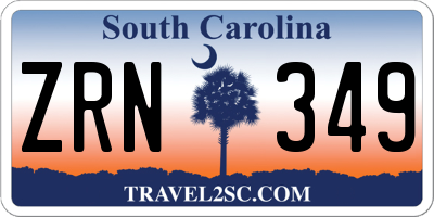 SC license plate ZRN349