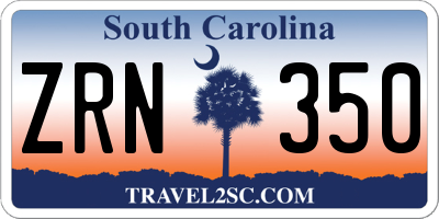SC license plate ZRN350