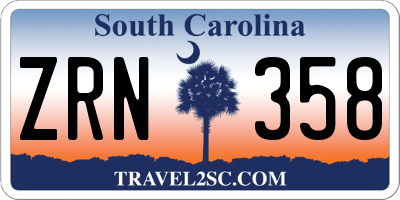 SC license plate ZRN358
