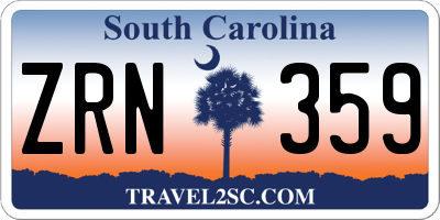 SC license plate ZRN359