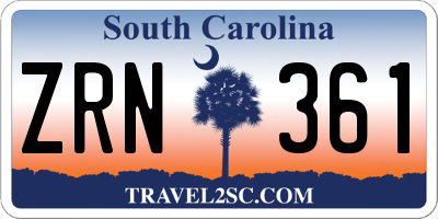 SC license plate ZRN361