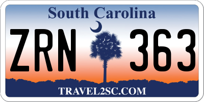 SC license plate ZRN363
