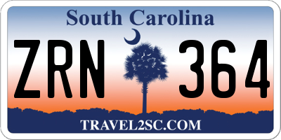 SC license plate ZRN364