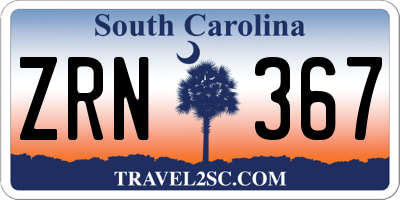 SC license plate ZRN367