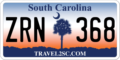 SC license plate ZRN368