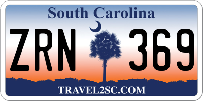SC license plate ZRN369