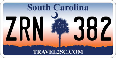 SC license plate ZRN382