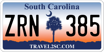 SC license plate ZRN385
