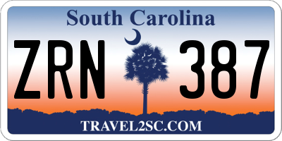 SC license plate ZRN387