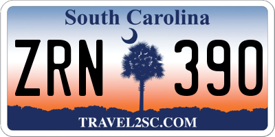 SC license plate ZRN390