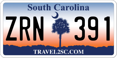 SC license plate ZRN391