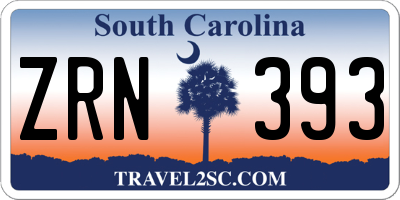 SC license plate ZRN393