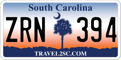 SC license plate ZRN394