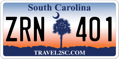 SC license plate ZRN401