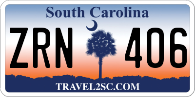 SC license plate ZRN406