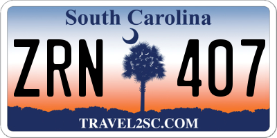 SC license plate ZRN407