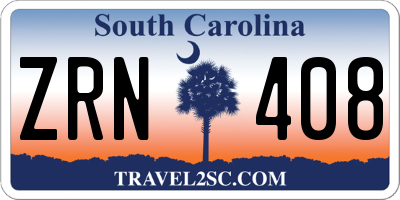 SC license plate ZRN408