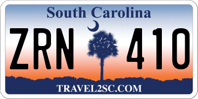 SC license plate ZRN410