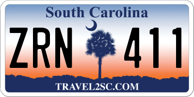 SC license plate ZRN411