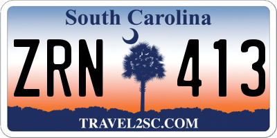 SC license plate ZRN413