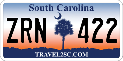 SC license plate ZRN422