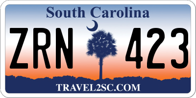 SC license plate ZRN423