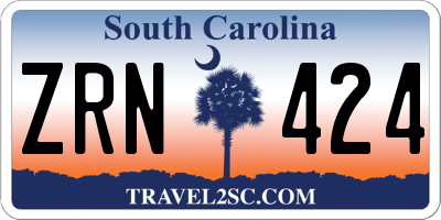 SC license plate ZRN424