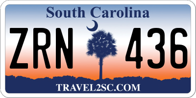 SC license plate ZRN436