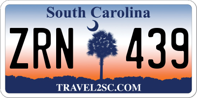 SC license plate ZRN439