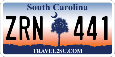SC license plate ZRN441