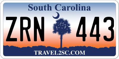 SC license plate ZRN443