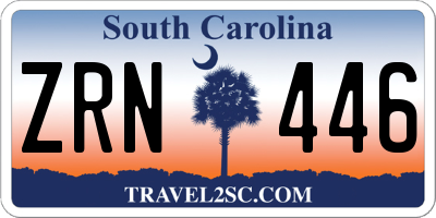 SC license plate ZRN446