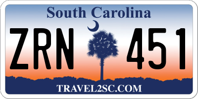 SC license plate ZRN451