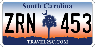 SC license plate ZRN453