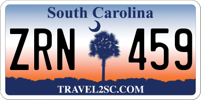 SC license plate ZRN459