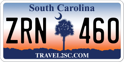 SC license plate ZRN460