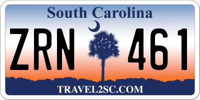SC license plate ZRN461