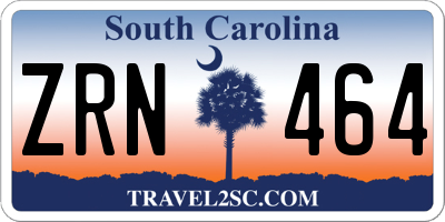 SC license plate ZRN464