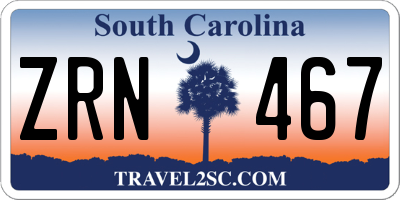SC license plate ZRN467